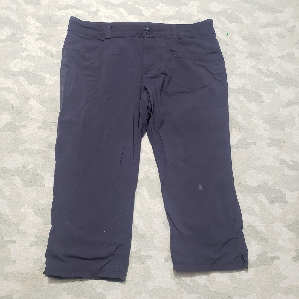 Eddie Bauer Travex Pants Womens 16 Blue Crop Pockets